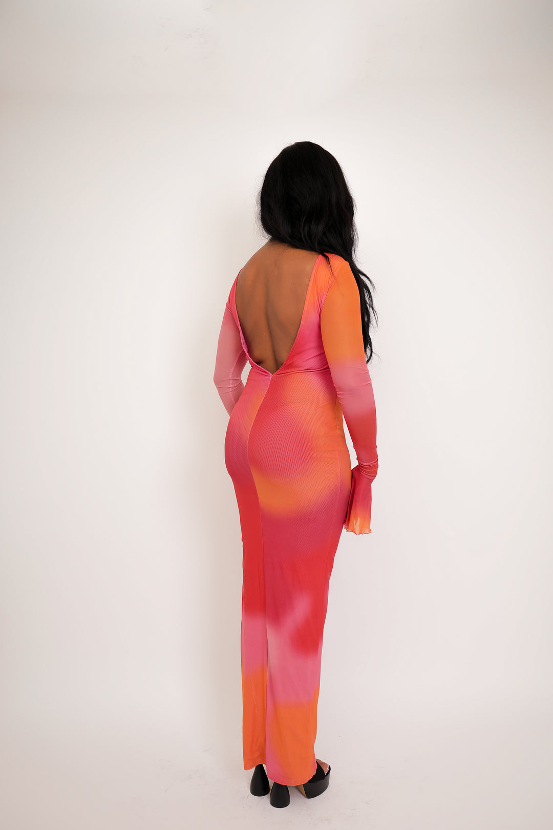 Anasia Backless Maxi Dress in Guava Pink