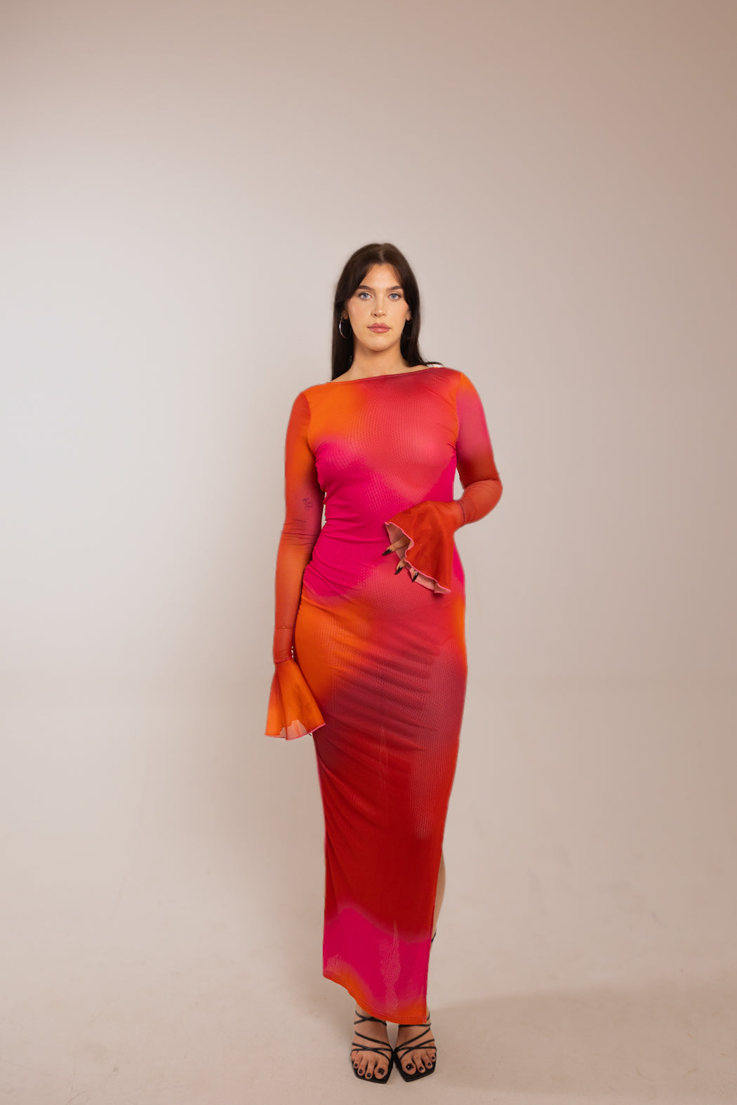 Anasia Backless Maxi Dress in Guava Pink