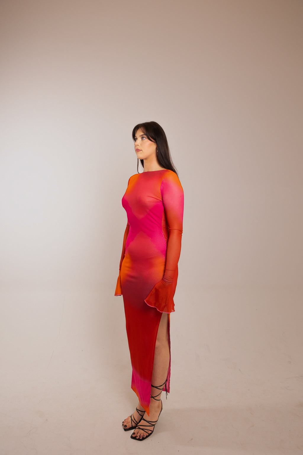 Anasia Backless Maxi Dress in Guava Pink