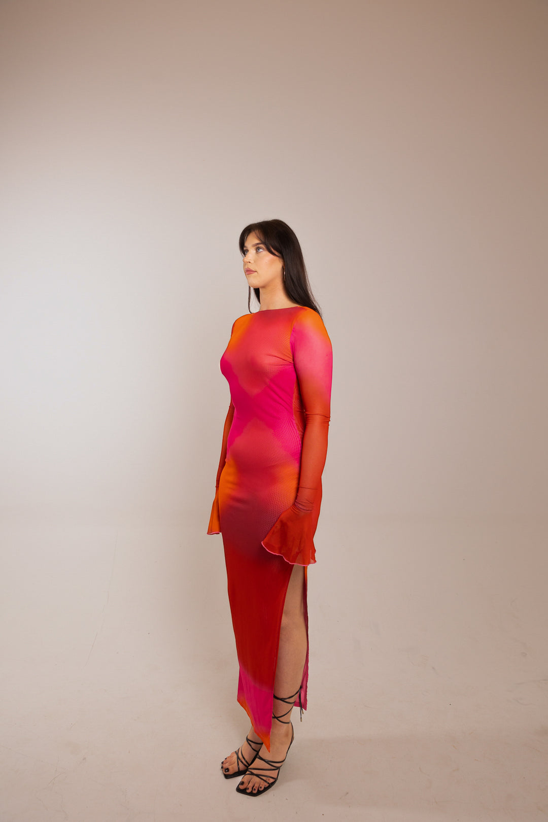 Anasia Backless Maxi Dress in Guava Pink