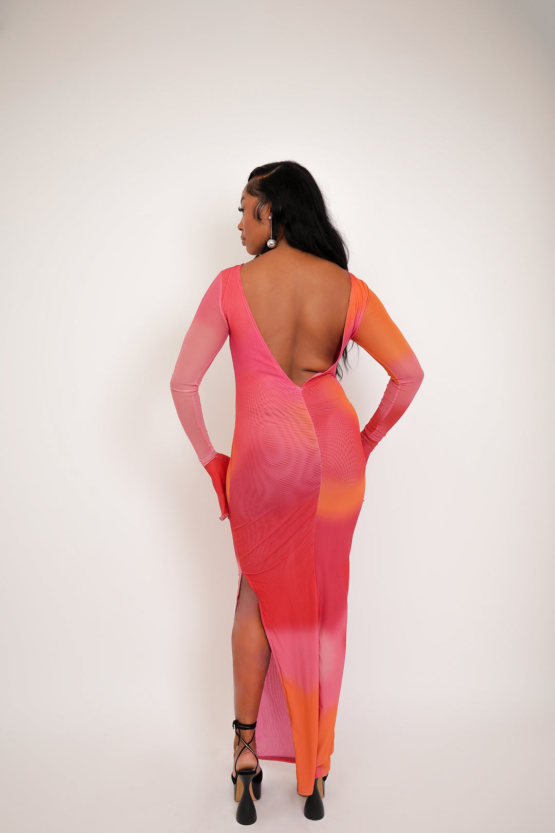 Anasia Backless Maxi Dress in Guava Pink